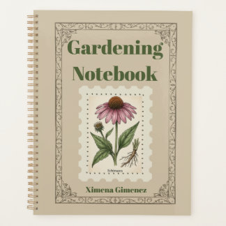 Echinacea Vintage Botanical Gardening Journal Planer