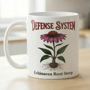 Echinacea-Wurzel-Tee Botanischer Druck Kaffeetasse