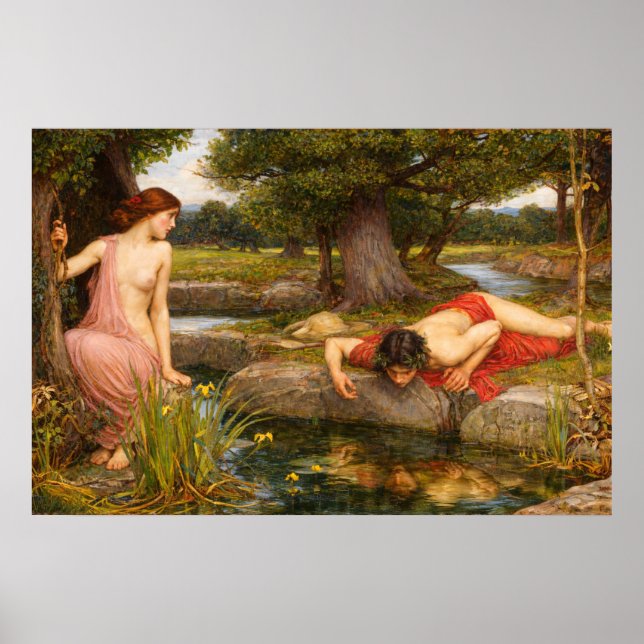 Echo and Narcissus by John William Waterhouse Poster (Vorne)