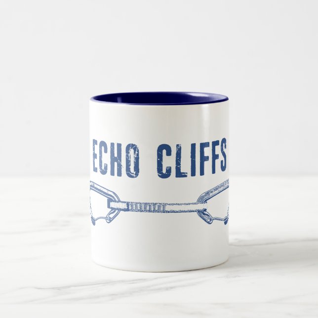 Echo Cliffs California Rock Climbing Quickdrag Zweifarbige Tasse (Mittel)