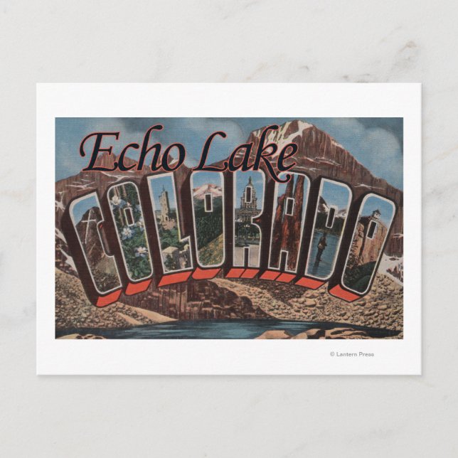 Echo Lake, Colorado - Große Letter Scenes Postkarte (Vorderseite)