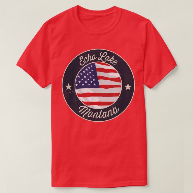 Echo Lake - Patriotic Montana Souvenir T - Shirt P (Design vorne)