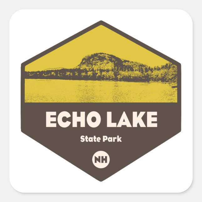 Echo Lake Staat Park New Hampshire Quadratischer Aufkleber (Vorderseite)