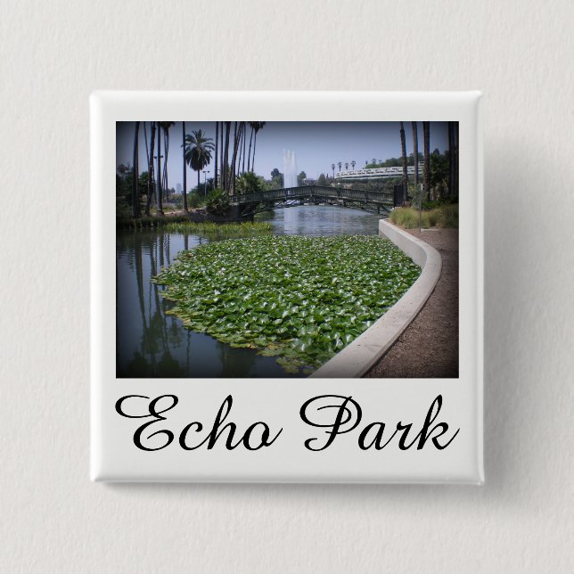 Echo Park Lake in Los Angeles, Kalifornien Button (Vorderseite)