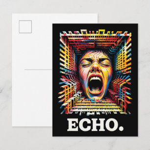 Echo-Schrei Geometrischer Tunnel Dramatische Pop-A Postkarte