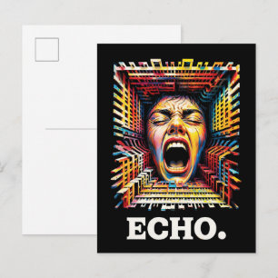 Echo-Schrei Geometrischer Tunnel Dramatische Pop-A Postkarte