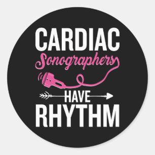 Echo Sonographe Kardiographie Ultrasound Tech Card Runder Aufkleber