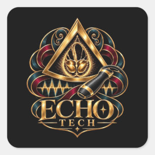 Echo Tech - Echokardiograph - Sonographiker Quadratischer Aufkleber
