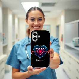 Echo Tech Heartbeat | Herz mit EKG iPhone 16 Hülle