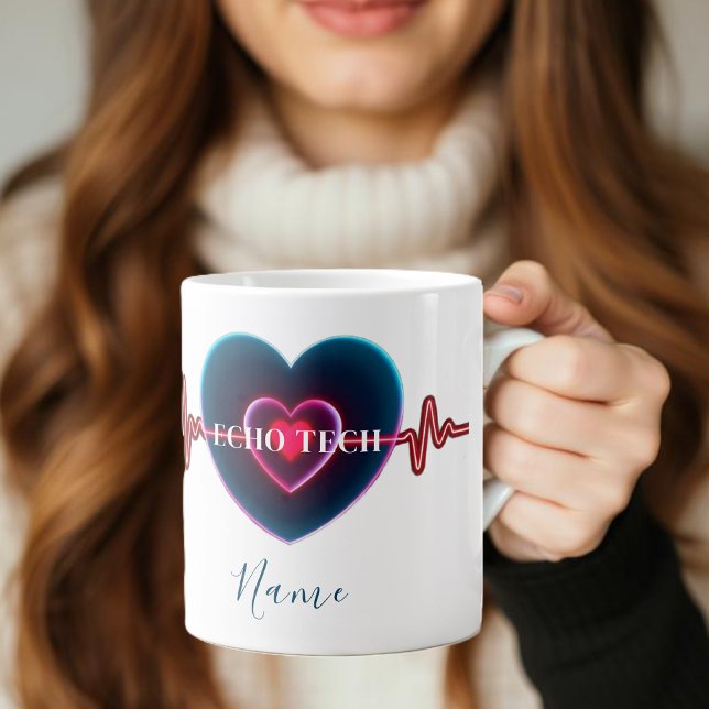 Echo Tech | Herzschlag | EKG Jumbo-Tasse (Echo Tech | Heartbeat | EKG Giant Coffee Mug)