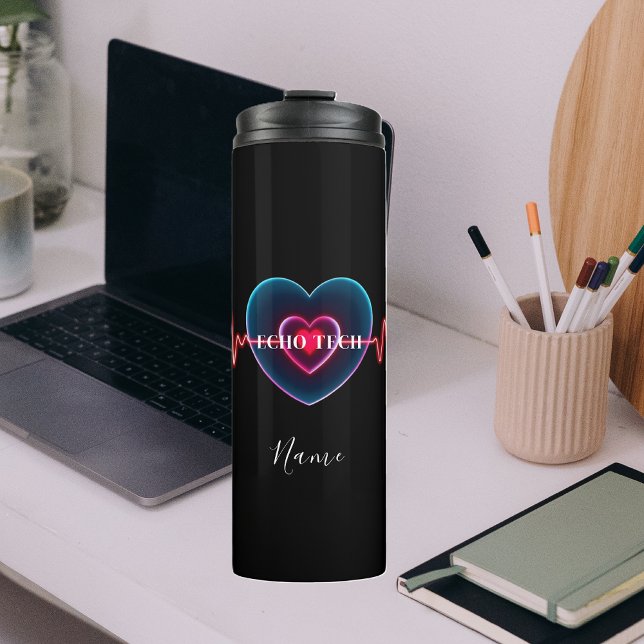 Echo Tech | Herzschlag | EKG Thermosbecher (Echo Tech | Heartbeat | EKG Thermal Tumbler)