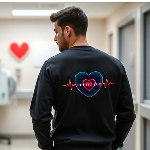 Echo Tech Herzschlag Herz mit EKG Sweatshirt