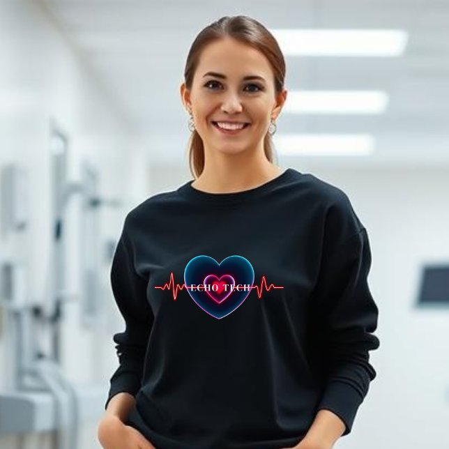 Echo Tech | Herzschlag | Herz mit EKG Sweatshirt (Echo Tech | Heartbeat | Heart with EKG sweatshirt
)