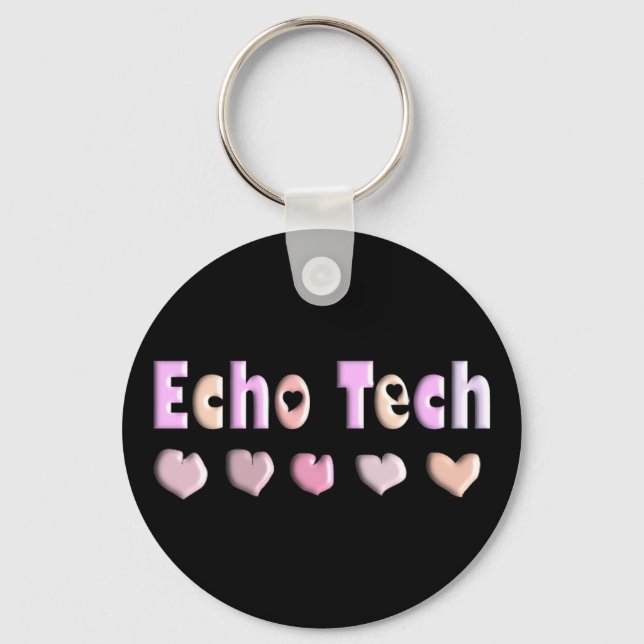 Echo Tech PINK HEARTS Design Geschenke Schlüsselanhänger (Vorderseite)