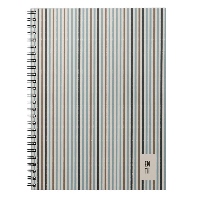 Echo Trails Blue/Natural Striping Journal Notizblock (Vorderseite)