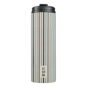 Echo Trails Custom Thermal Tumbler - Blue Stripes Thermosbecher
