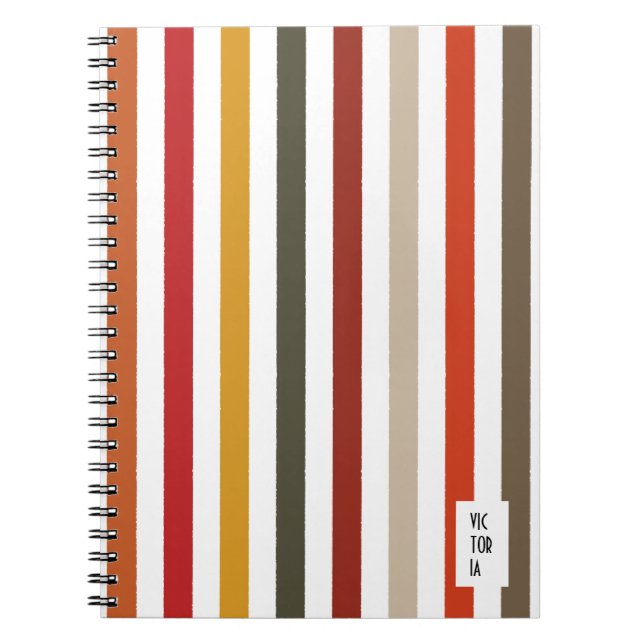 Echo Trails Earthy Hues Striping Journal Notizblock (Vorderseite)