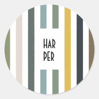 Echo Trails Round Stickers - Blaue/grüne Streifen