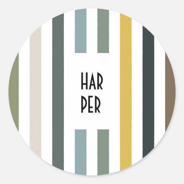 Echo Trails Round Stickers - Blaue/grüne Streifen (Vorderseite)