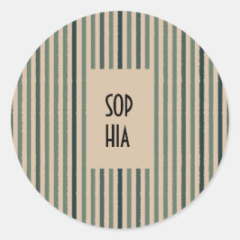 Echo Trails Round Stickers - Matcha Green Strips