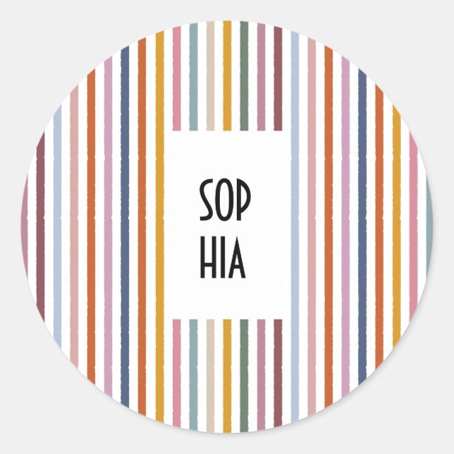 Echo Trails Round Stickers - Multicolor Stripes (Vorderseite)