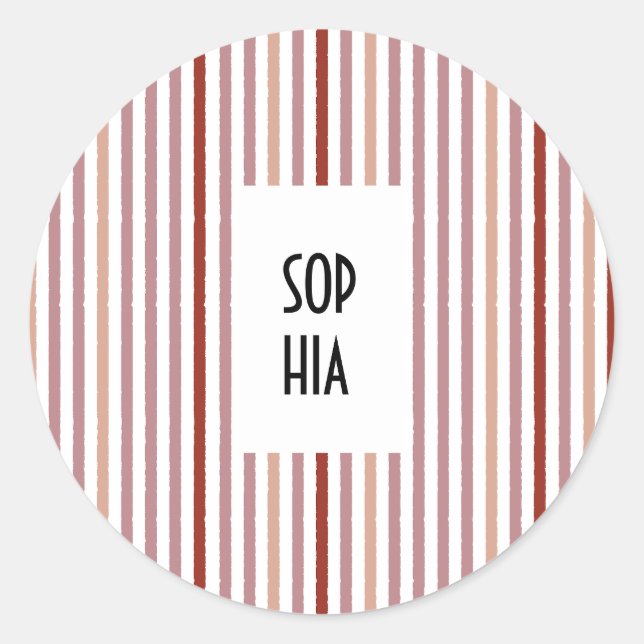 Echo Trails Round Stickers - Rosa Streifen (Vorderseite)