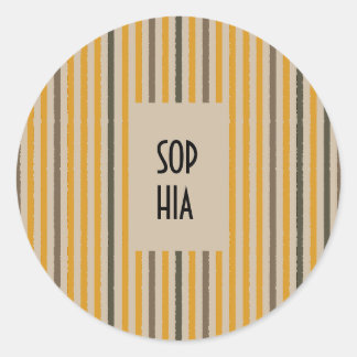 Echo Trails Round Stickers - Senf Stripes