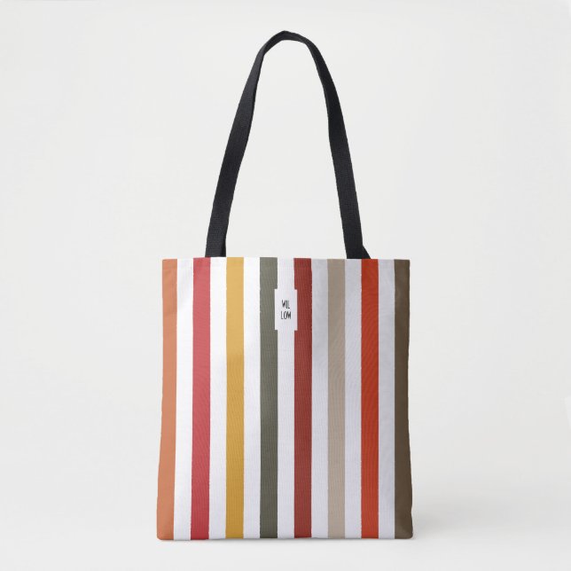 Echo Trails Tote Bag - Earthy Hues Stripes Tasche (Vorderseite)