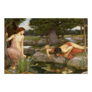 Echo und Narcissus von John William Waterhouse Poster