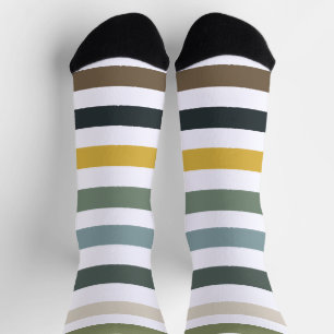 Echo-Wege Gestreifte Nachhaltige Socken - blau/grü