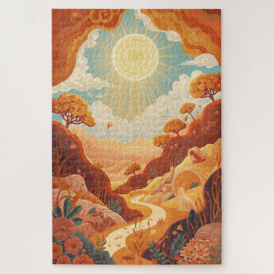 Echoes der Sonne – Träumerische goldene Landschaft