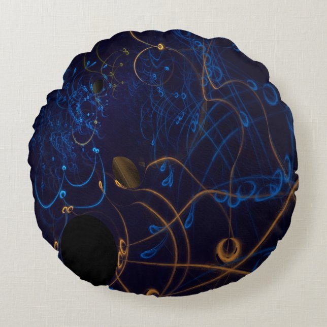 Echoes Flame Fraktal Rundes Kissen (Vorderseite)