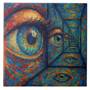 "Echoes in the Iris" - Ein surreales Portrait Fliese