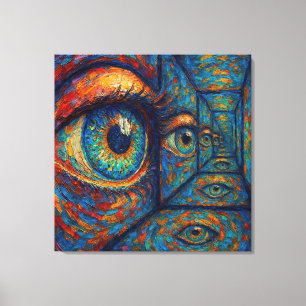"Echoes in the Iris" - Ein surreales Portrait Leinwanddruck