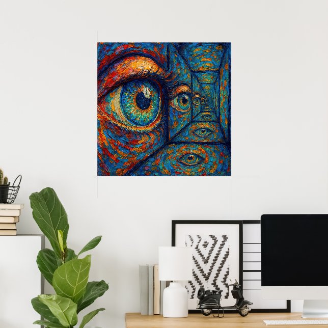 "Echoes in the Iris" - Ein surreales Portrait Poster (Heimbüro)