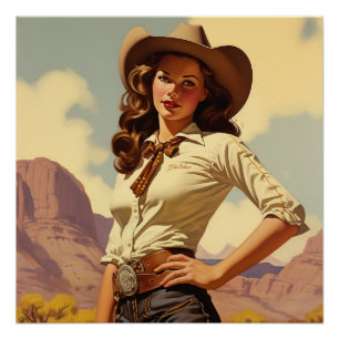 Echoes of Cowgirl Spirit: Wild West Whispers Poster