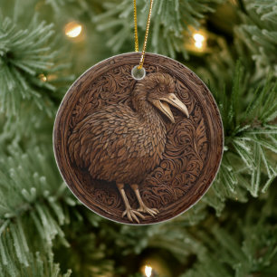 "Echoes of Extinction: Dodo Wood Art" Keramik Ornament