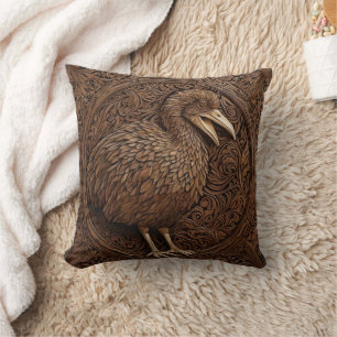 "Echoes of Extinction: Dodo Wood Art" Kissen