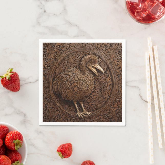 "Echoes of Extinction: Dodo Wood Art" Serviette (Beispiel)