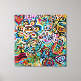 Echoes of Taino and Vejigantes - Kunst von Galina  Leinwanddruck