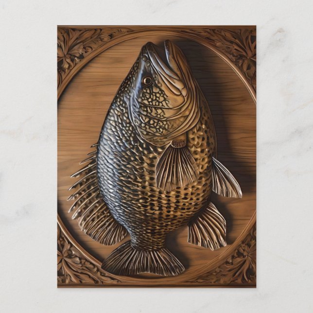Echoes of the River: Murray Cod Wood Print, Postkarte (Vorderseite)