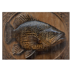 Echoes of the River: Murray Cod Wood Print, Schneidebrett