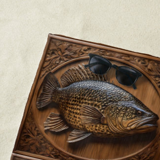 Echoes of the River: Murray Cod Wood Print, Strandtuch