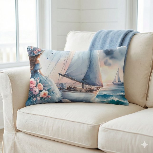 Echoes of the Tide Lendenkissen (Echoes of the Tide Lumbar Pillow Mockup A)