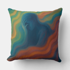 Echoes of Thought Emotional Abstract Waves Kissen