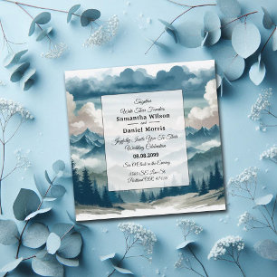 Echoes Through the Misty Pines Wedding Einladung