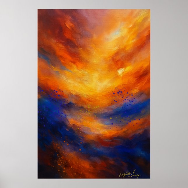 Echos unter abstrakter Flamme Poster (Vorne)