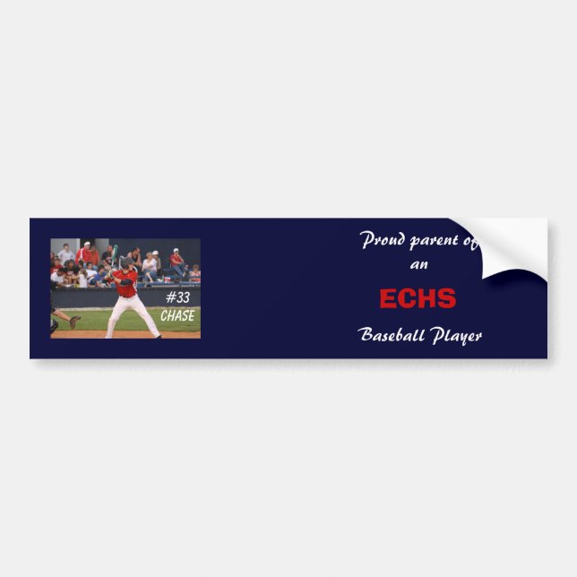 ECHS Baseball-Autoaufkleber (personalisiert) Autoaufkleber (Vorne)