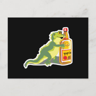 Echse mit Tequila Postkarte