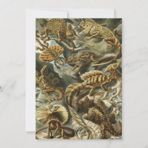Echsen von Ernst Haeckel Vintage Lacertilia Tier Einladung